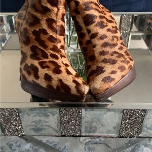 Steve Madden Leopard Print Ankle Booties in Brown and Black
